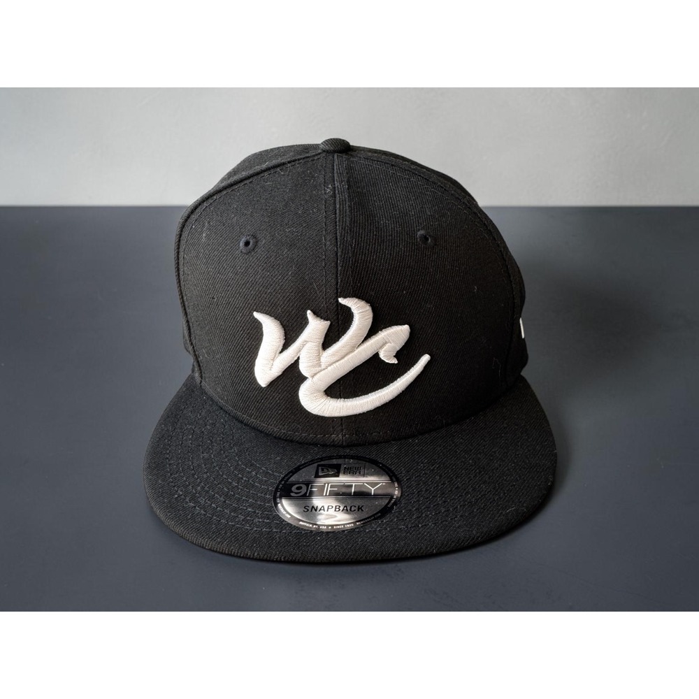 New Era 9FIFTY Snapback Hat Black White WC Script Logo Grey Undervisor Cap